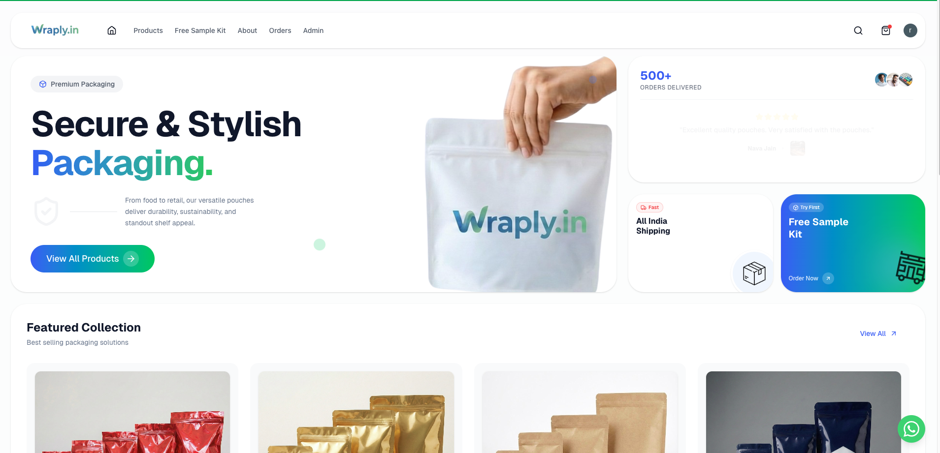 Wraply packaging brand portfolio preview.
